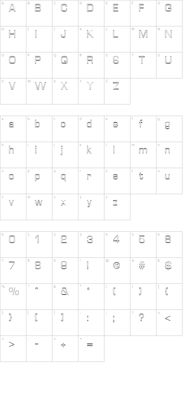 outline font for mac excel